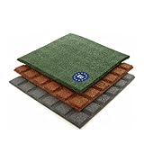 Gartenpirat Fallschutzmatte 50x50 cm Stärke 25 mm grün Gummimatte für...