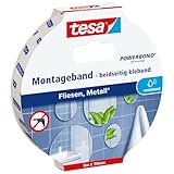 tesa Powerbond Montageband für Fliesen & Metall, feuchtraumbeständig, mit...