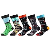 WeciBor Herren Lustige Bunte Baumwolle Socken, 5 Paar Mehrfarbig...