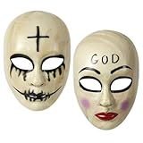 SUFANG 2 Stück Halloween Masken Horror, The Purge Anarchy God Maske und...