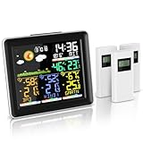 Brandson - Wetterstation Funk mit Außensensor - Farbdisplay - DCF...