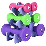 Fitnessgewichte, 6-teiliges Hantel-Handgewichts-Set, 2 Pfund, 3 Pfund, 5...