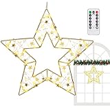 Weihnachtliche Fensterdekorationsbeleuchtung – Stern-LED-Lichterkette mit...