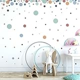 140 Stck. Wandsticker Kinderzimmer, Wandtattoo Punkte, Wandaufkleber...