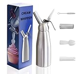 MOVASEE Professioneller Sahnespender aus gebürstetem Aluminium – 500 ml,...