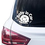 P004 | Baby in Car Aufkleber 14cm x 10cm Auto Sticker Babyaufkleber...