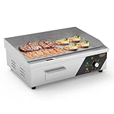 LEADZM Kommerzieller Elektrogrill Elektrisch Tischgrill, 3000W Grillplatte...