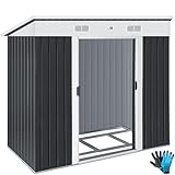 KESSER® - Gerätehaus L Metall 3,4 m³ mit Fundament | 196x122x180 cm | 2X...