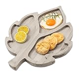 Yaztauho Holz Servier Tablett | Blatt Muster Käsebrett Charcuterie...