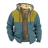 Generisch Fleecejacke Herren Mit Teddyfutter, Sweatjacke Herren Mit Kapuze...