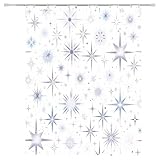 Duschvorhang W200xH200cm Weiß, Duschrollo Beschwerter Saum, Shower Curtain...