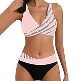 Allegorly Damen Bikini Set Triangel Breites Unterbrustband Bademodes...