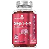 Omega 3 6 9 Gummibärchen für Kinder - 120 Vegane Gummies - 400mg -...