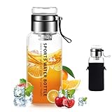 Mymanjerfu Glasflasche 1 liter /1l - Wasserflasche Trinkflasche Glas mit...