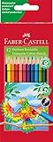 FABER-CASTELL 116512 - Buntstifte Dreikantform, 12 Stück im Kartonetui