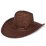 HC-Handel 910508 Cowboyhut Westernhut Western Wildlederoptik schwarz, braun...