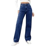 Generisch Damen Jeanshosen 7/8 länge Stretch Jeans Baggy Rise Jeanshose...