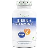 Eisen - 365 Tabletten mit 40 mg reinem Eisen + natürlichem Vitamin C -...