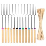 AROMUJOY Stockbrot Spieße Edelstahl, 12 Stück Stockbrot Stöcke Roasting...