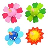 ANNJUC Kinderkreiselspielzeug, Bemalter Blumenkreisel Aus