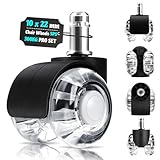 LUZOON Bürostuhl Rollen 5er Set, 10x22mm Rollen für Bürostühle, 360...