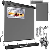 KESSER® Senkrechtmarkise 180x250cm Außenrollo Handkurbelmechanismus...