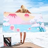 HOJKOUD Strandtuch, 160x80cm großes Strandtuch, mikrofaser...