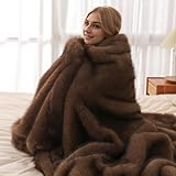 zoufabaola Luxuriöse Kunstfelldecke，Bubble Blanket， Felldecke...