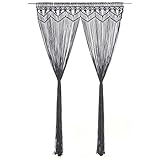 Hoopleep Handgefertigter Makramee Fadengardine, Anthrazit, 140x240 cm, aus...