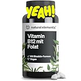 natural elements Vitamin B12 – 180 vegane Tabletten für 6 Monate –...