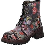 Laura Vita Damen Schnürboots Kleo 03 mit Blumen Print auf Echtleder und...