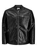 JACK & JONES Male Bikerjacke in Lederoptik Plus Size Bikerjacke in...