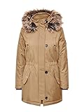 ONLY Damen Winterparka Kurzmantel Iris, Farbe:Hellbraun, Größe:L