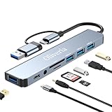 USB C Hub 3.0, 8 in 2 USB Hub 3.0 Multiport Adapter mit SD&TF Kartenleser,...