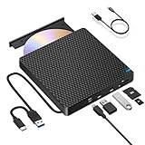 NOLYTH Externes DVD Laufwerk USB-C: CD Laufwerk Extern USB mit SD/TF Slot/2...
