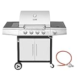 Royal Gourmet 4+1 Brenner Gasgrill Grillwagen mit automatischer...