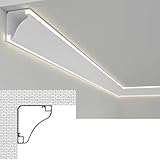 Deckenabdeckung, 6,9 x 6,9 cm, Metall-Krone, LED-Lichtdiffusor, Zierleiste...