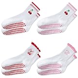 Cosblisvia 4 Paare Pilates Socken, Stoppersocken Damen, Yoga Socken mit...
