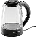 GOURMETmaxx Glas-Wasserkocher 1,8 L mit Blue Vision LED, Schwarz, 1800 W,...
