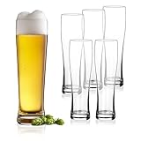 Weizenbierglas klar 6er Set - 500 ml - Bierglas 0,5 Liter...