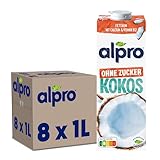 Alpro Kokosnussdrink ohne Zucker – Ohne Süßstoffe – Vegan und...