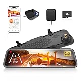 WOLFBOX 12' G840S 4K Spiegel Dashcam mit Rückfahrkamera, 5.8GHz WiFi Auto...