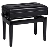 SONGMICS Klavierhocker höhenverstellbar, mit verstecktem Stauraum,...