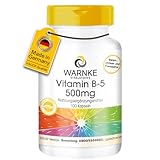 Vitamin B5 500 mg - 100 Kapseln Pantothensäure, Hochdosiert, Vegan |...