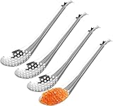 Volumoon 4pcs Kaviar Löffel, Schlitzlöffel Edelstahl, Abseihlöffel...