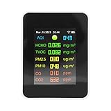 Luftqualität Messgerät, 7 in 1 WiFi Luftqualität Monitor CO2 Messgerät...