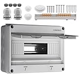 CAMWAY Sicherungskasten Aufputz 1-Reihig 12 Module, Verteilerkasten Aufputz...