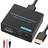 HDMI Audio Extractor 4k HDMI Optisch Splitter Adapter Konverter 3.5 mm...