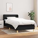 KTHLBRH Boxspringbett mit Matratze Schwarz 90x190 cm Stoff...