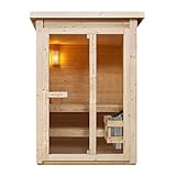 Artsauna Outdoor Sauna Varberg 145 x 150 cm mit 4,5 kW Ofen & Zubehör -...